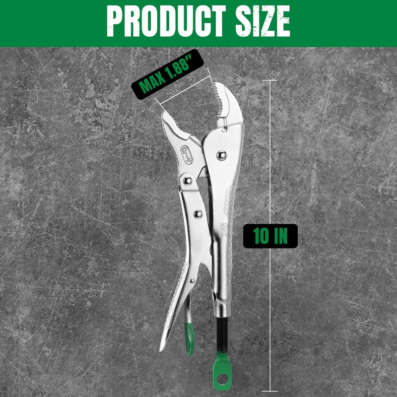 SK 10" Curved Jaw Locking Pliers, Premium CR-V Construction, Ergonomic