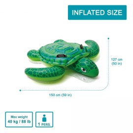 Ezzo Sea Turtle Pool Float - Inflatable Animal Ride-on - Swimming Water Toys for Kids