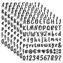 648 Pieces 8 Sheets Letter Stickers Glitter Small Self Adhesive Alphabet Number Vinyl Stick on Letter Stickers for Scrapbooking Mailbox Numbers Crafts Classroom Decor Bulletin Board(Black,1 Inch)