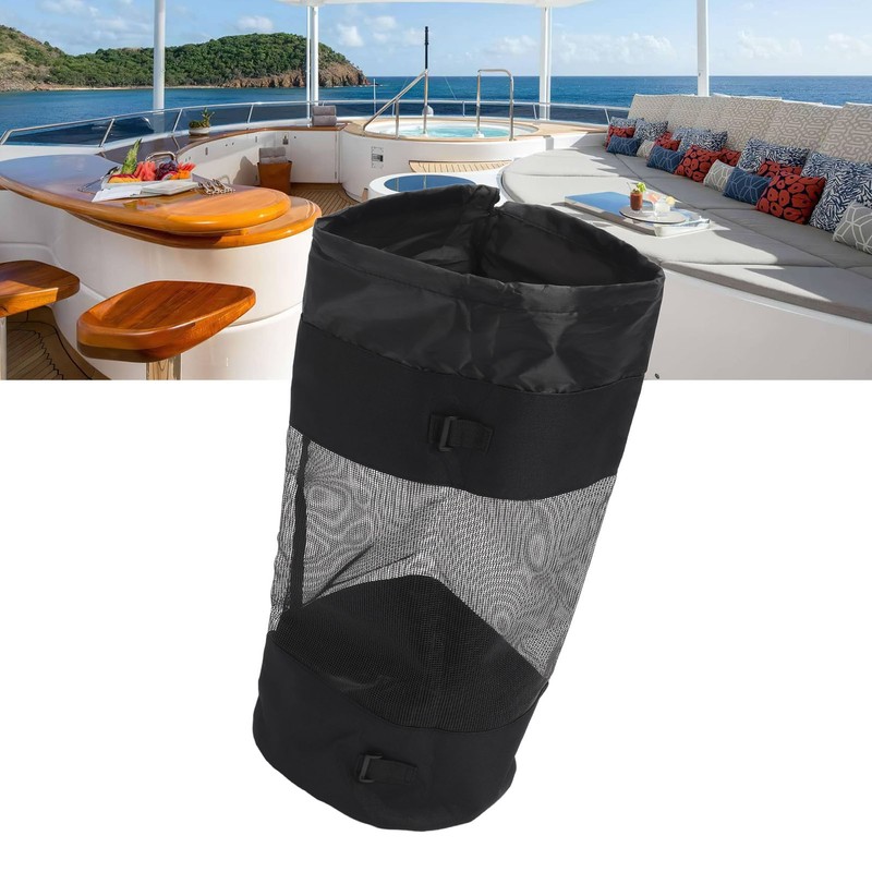Boat Trash Can Large Capacity Easy to Use Hoop Mesh