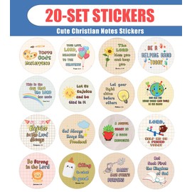 NewEights Cute Christian Notes Stickers (20 Sets X 16 Designs) - Christian Stocking Stuffers for Kids, Boys, Girls - Great Enticements for Party Favors, Sunday School Classroom Rewards