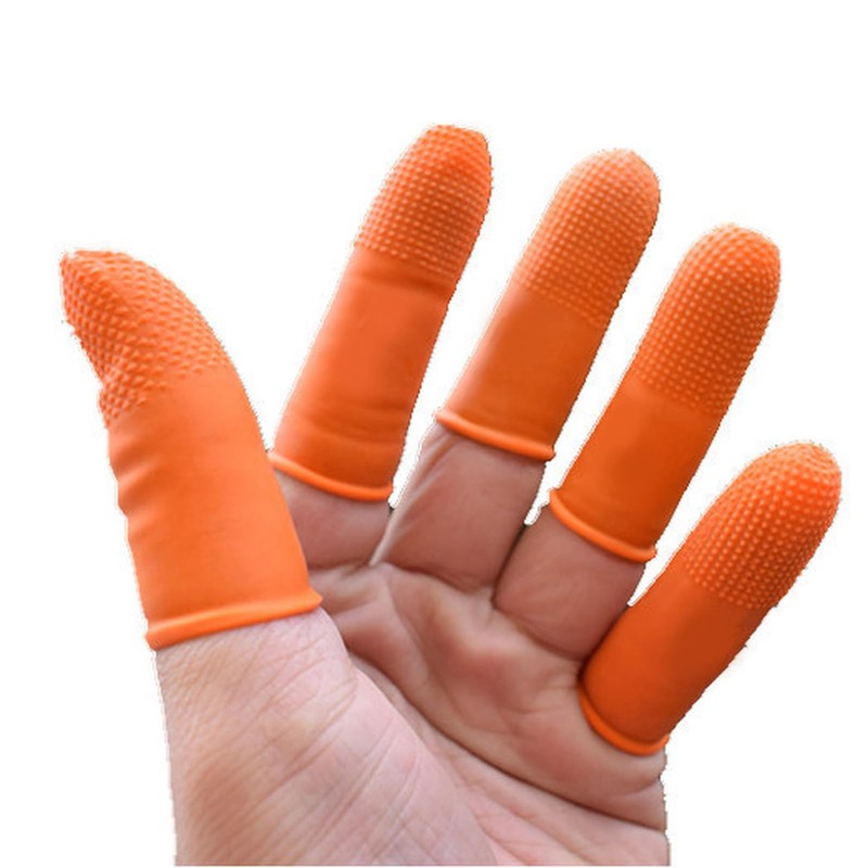 Disposable Finger Cots, 100 Pieces Waterproof Latex Finger Cots Protector
