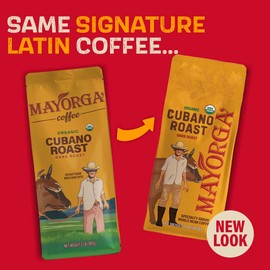 Mayorga Organic Coffee 2lb Cafe Cubano Roast - Dark Roast Whole Bean Specialty Grade Coffee, 100% Arabica, Slow Roasted, Bold and Smooth Flavor with Low Acidity - USDA Organic, Non-GMO, Kosher