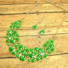 Unbranded Green Bead and Clear Crystal Statement Necklace with Matching
