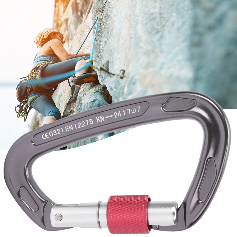 7075 Aviation Aluminum Master Lock Carabiner D Ring Safety Buckle