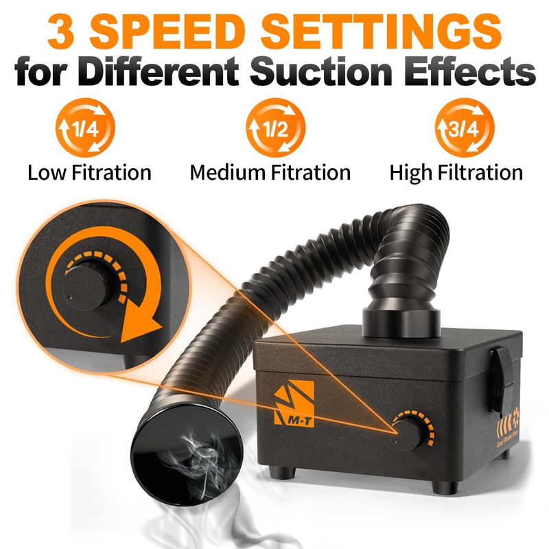 M-T Solder Fume Extractor, 80W 168m³/h Soldering Fume Extractor Smoke