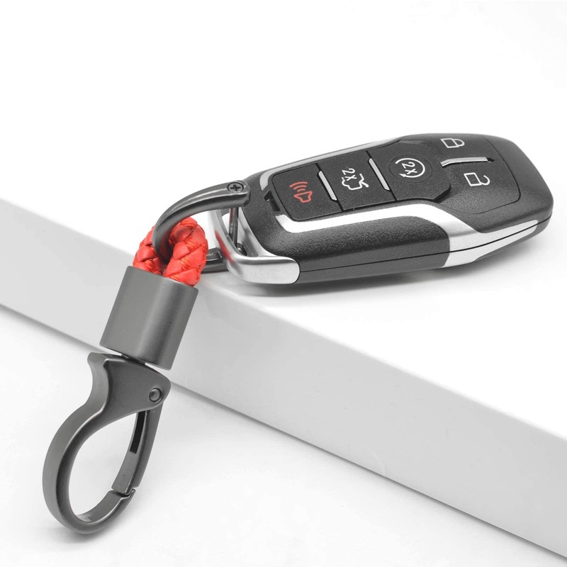 Car Key Chain 2PCS, Key Fob Keychains Leather Holder Sturdy