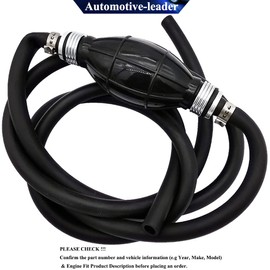 Automotive-leader Fuel Line Assembly, Outboard Motor Inner Diameter 10mm 3/8inch Outer 5/8inch Dia Hose Marine Boat RVs Assembly with Primer Bulb Steel Clamps