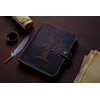 Fausta Heart Embossed Refillable Brown Leather Journal for Writing, 256