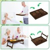 2 Pack Bamboo Breakfast Tray with Foldable Legs & Detachable