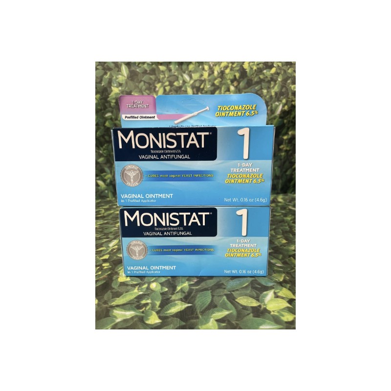 2 Pack Monistat 1 Day Yeast Infection Treatment Tioconazole Ointment