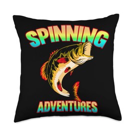 Angler, Fischer, Angel Fish Fish Outifts And Gifts Angel, Angler Fisherman Outfit Bass Fishing Throw Pillow, 18x18, Multicolor