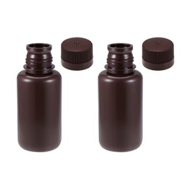 YOKIVE 2 Pcs Chemistry Reagent Bottle, Lab Containers with Small Mouth | Liquid Storage, Great for Laboratory, Stores, Factory (Brown, 8.5-Oz)