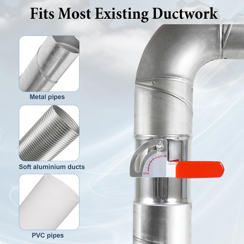 TA-VIGOR HVAC Duct 5 Inch Stainless Steel Backdraft Damper -