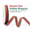 3/8 Inch Christmas Ribbon 25 Yards, Red and Green Stripe