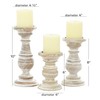 Deco 79 Mango Wood Decorative Candle Holder Turned Style Pillar