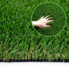 Petgrow Ultrathick Artificial Grass Turf,1.77 Inch High Dense W Shape Grass Silk -Durable PU Backing-Luxurious Indoor Outdoor Dog Garden Landscape Patio Synthetic Fake Faux Grass Mat-Sent by Rolled