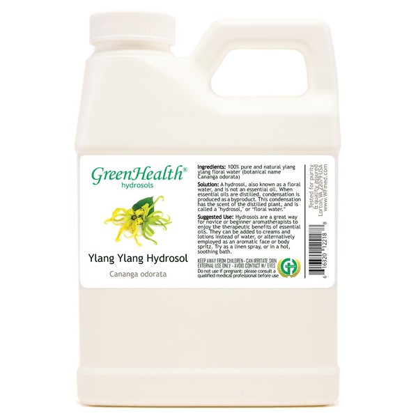 Ylang Ylang Hydrosol (Floral Water) - 16 fl oz Plastic Jug w/ Cap - 100% Pure (NOT Oil)