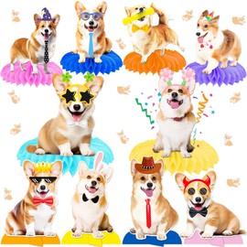 Corgi Birthday Honeycomb Centerpieces Corgi Birthday Party Decorations 11Pcs Corgi Table Centerpices Dog Party Supplies Pet Dog Centerpices for Tables