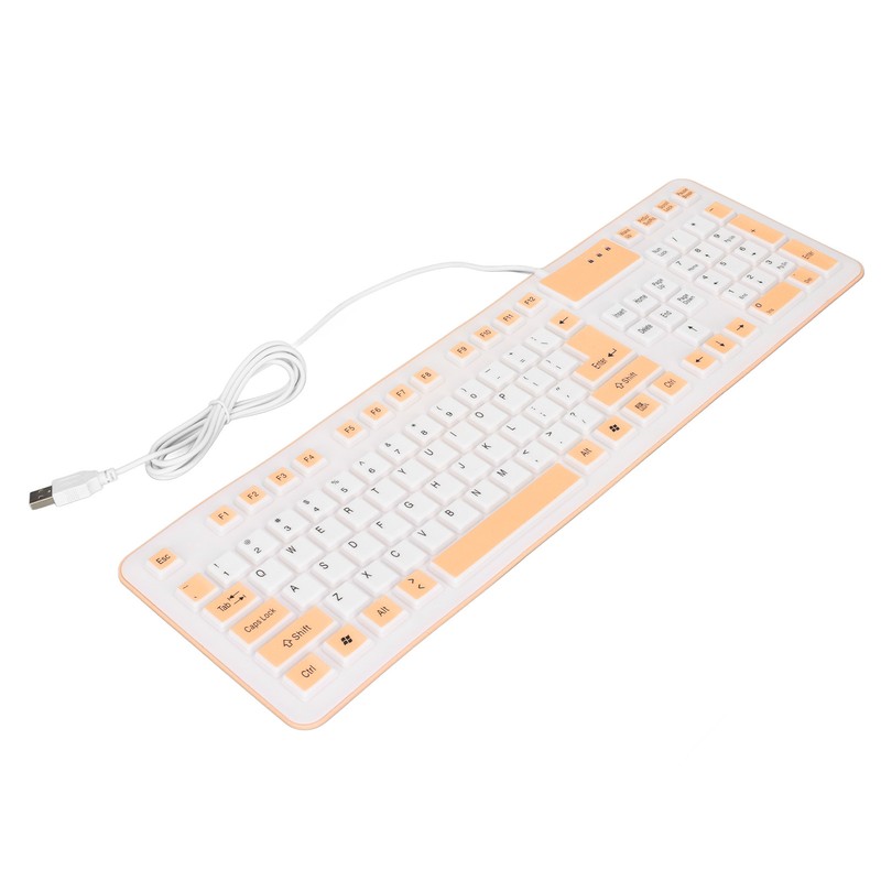 Foldable Silicone Keyboard 106 Keys Waterproof Dustproof Foldable USB Wired