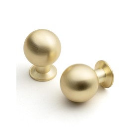 BEILEIOU Brushed Gold Cabinet Knobs Classic Vintage Retro Drawer Knobs Kitchen Cupboard Bathroom Dresser Cabinet Hardware Handles Zinc Alloy (2, Brushed Gold, Knob)
