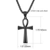 Ankh Cross Pendant Necklace for Womens Mens Gold Black Silver