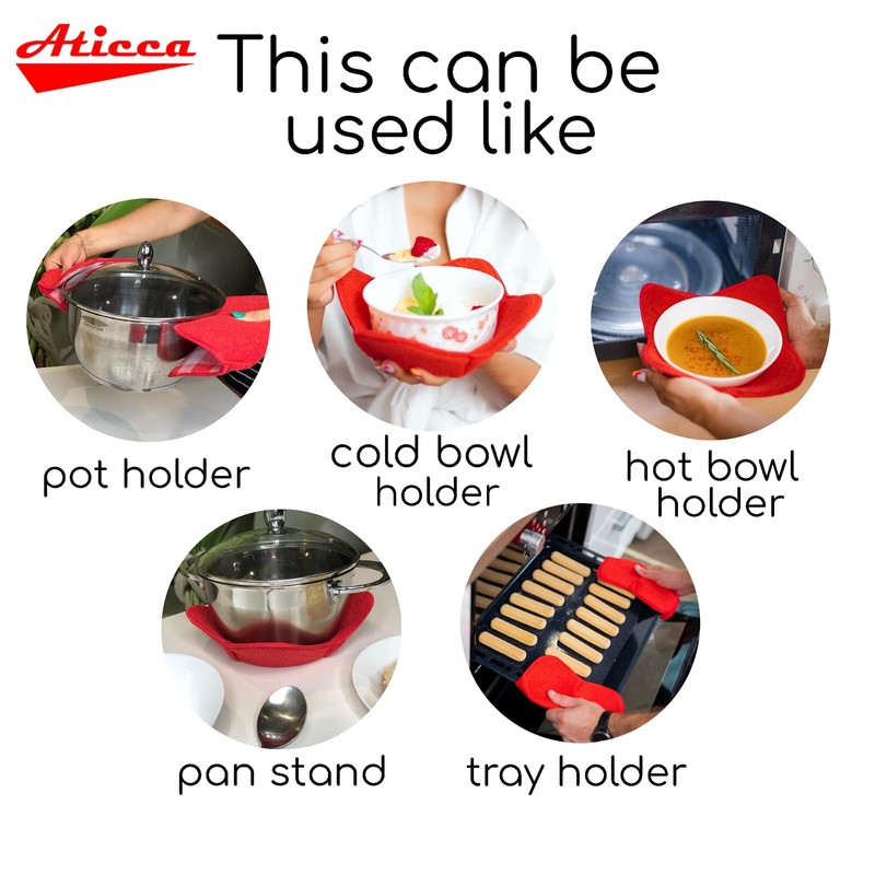 Aticca Microwave Bowl Cozy Holders for Hot Food Set of