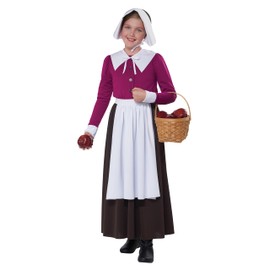 California Costumes, Mayflower Pilgirm Girl, Child Size Large, Fuschia/Brown
