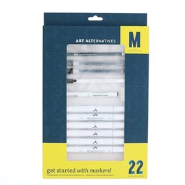 Art Alternatives Get Started 22-Piece Marker Drawing Set, Multicolor