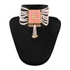 Aheli Indian Traditional Enamel Faux Pearl Strand Collar Aretes Bollywood