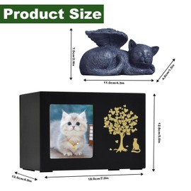 Custom Pet Keepsake Urns for Cats Wooden Box for Pet Ashes with Photo for Your Beloved Pets, Pet Cremation Urns as Sympathy Gifts for Pet
