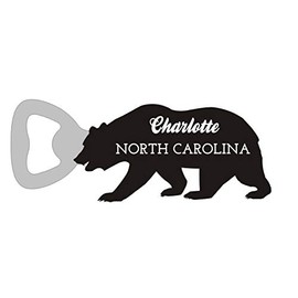 Charlotte North Carolina Camping Souvenir Bear Bottle Opener