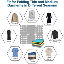 LETTURE Doblador de Playeras Ropa Camisas, 58 x 68 cm Camisa Tablero Plegable Organizador de Cajones Ideal para Alinear tu Ropa de Manera