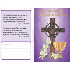 Sterling Gifts 50 - $20 Bilingual My Lenten Offering Church Gleaners, Lent Coin Folders