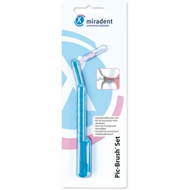 miradent Pic-Brush Interdental Brush – Set of 1 – Cleaning Interdental Spaces, Holder with Brush for Good Oral Hygiene