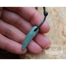 Mayan Mountain SIMPLE JADE LIGHT GREEN JAGUAR TOOTH CLAW NECKLACE GUATEMALAN JADEITE SJT-02