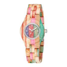 Dentily Women Watches Coloful Handmade Wooden Bamboo Quartz Ladies Womens Watch Women's Wooden Watch