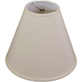 FenchelShades.com Lampshade 6" Top Diameter x 14" Bottom Diameter x 11.5" Slant Height with Washer (Spider) Attachment for Lamps with a Harp (Ivory)
