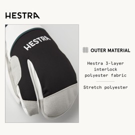 HESTRA Komfort Tracker DREI-Finger-Handschuhe, Unisex, Black/Off White