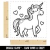 Cute Unicorn with Hearts Self-Inking Rubber Stamp Ink Stamper -
