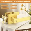 Probrico Brushed Gold Keyed Entry Door Handle Square Heavy Duty