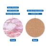 sourcing map 2Pcs Absorbent Coasters Pink Marble Gilding Pattern Round