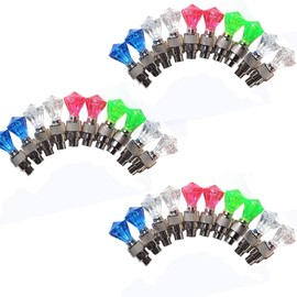 ZZBIQS LED Flash Tyre Valve Caps Light for Bicycle Wheel, 30Pcs Diamond Shaped Glow in The Dark Waterproof Wheel Flashing Lamp for Car Bike Motorcycle Accessories(Mixed Color)
