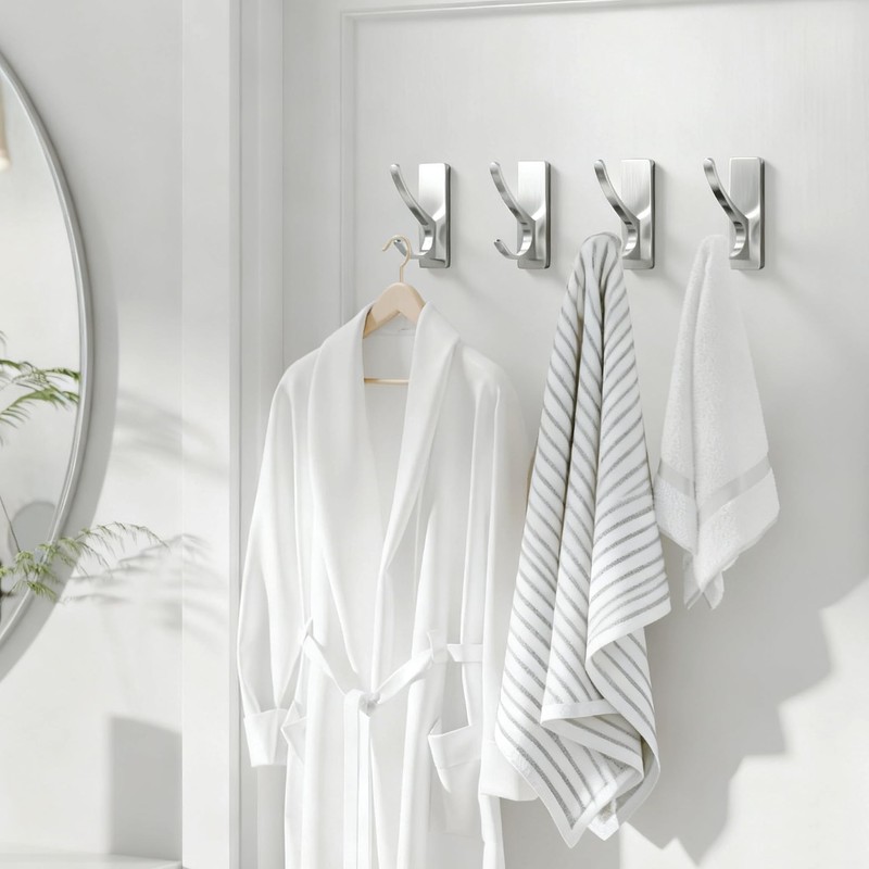 pickpiff Self Adhesive Coat Hooks for Hanging: Heavy Duty Stainless