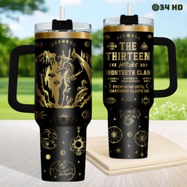 34HD 34HD Gifts for Book Lovers, Engraved Literature Tumbler with Handle and Straw, 40oz Stainless Steel Vacuum Insulated Fantasy Book Mug, Fantasy Series Gifts for Women, Bookish Items