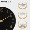 Mosewa Large Wall Clock 16 Inch Black Battery Operated Silent