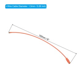 PATIKIL 6 Inch Length Wire Keychain Cable, 5 Pack Titanium Steel Key Ring Loop for Outdoor Hiking Sport, Orange