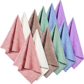 Syhood 12 Piezas Paño de Lavado de Cara Paños Desmaquillantes Toallitas Faciales de Terciopelo Coral Paño de Limpieza Facial Suave de Secado Rápido 12 x 12 Pulgadas