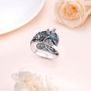 SHAOAN 925 Sterling Silver Dragonfly Turquoise Spoon Thumb Ring