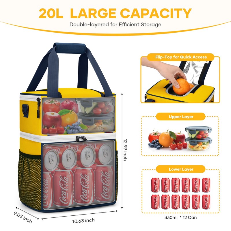 Maelstrom Lunch Box for Women, 20L Insulated Lunch Bag Men,